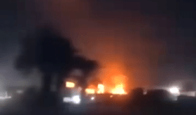 Homes torched in Al-Fawakher village, Samalut, Egypt, on April 23, 2024. (Screenshot from video on X)