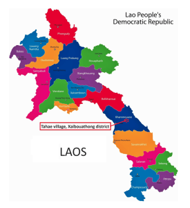 Location of June 22, 2024 arrests of six Christians in Laos. (HRWLRF)