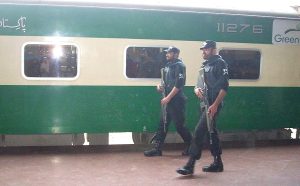 Members of the Rawalpindi Railways Police. (Pakistani Railways Police Rawalpindi Division Facebook)