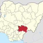 Location of Benue state, Nigeria. (Profoss, derived from original by Uwe Dedering, Creative Commons)