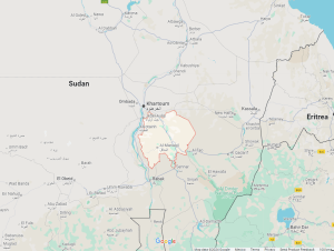 Location of Gezira state in Sudan. (Map data © Google 2024)