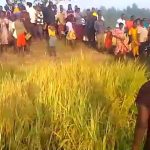 Villagers gather where the body of James Mukenye Habiibu was found on Dec. 17, 2024 in Kibuku District, Uganda. (Morning Star News)