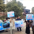 Families of victims of false blasphemy cases protest outside National Press Club in Islamabad, Pakistan on Jan. 10, 2025. (CDI-MSN screenshot of video).