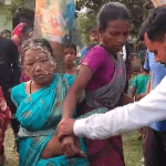 Hindu nationalists tied Subhasini Singh and sister Sukanti Singh (R) to a tree in Chhankhanpur village, Odisha state, India on Dec. 26, 2024. (Morning Star News screenshot)