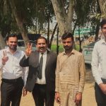 Chand Shamaun (in tan clothes) with attorneys after acquittal of false blasphemy charges on May 10, 2025 in Pakistan. (Christian Daily International-Morning Star News)