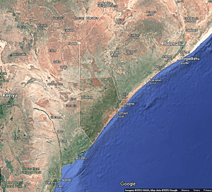 Location of Lower Juba Region, Somalia. (Map data © 2025 Google)