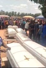 Funeral for Christians killed on June 1, 2025 in Ankali, Edikwu Ankpali, Apa County, Benue state, Nigeria. (Screenshot of video)