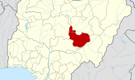 Location of Plateau state in Nigeria. (Himalayan Explorer based on work by Uwe Dedering, Creative Commons)