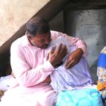 Javed Masih comforts his daughter as he and his wife speak with legal aid group Christians’ True Spirit. (Christian Daily International-Morning Star News courtesy CTS)