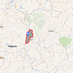 Location of Bassa County near Jos in Plateau state, Nigeria. (Wikimedia maps, Mapa data © OpenStreetMap contributor)