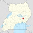 Location of Kaliro District in Uganda. (OpenStreetMap contributors, Jarry1250, NordNordWest)
