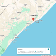 Afgooye town is near Mogadishu, Somalia. (Map data © 2025 Google)