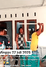 Attack on prayer house in Padang Sarai village, Padang City, West Sumatra Province, Indonesia on July 27, 2025. (Screenshot from video on Facebook)