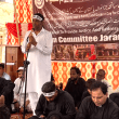 Rwadari Tehreek Chairman Samson Salamat addresses sit-in demonstration in Jaranwala marking two years since Aug 16, 2023 attacks on Christians in the area. (Victims Committee photo for Christian Daily International-Morning Star News)