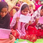 Three tribal Christian women threatened by Hindu extremists participate in Aug. 6, 2025 rally in Narayanpur against baseless “trafficking” charges filed against Christians in Chhattisgarh, India. (Sanau Mandavi for Morning Star News)