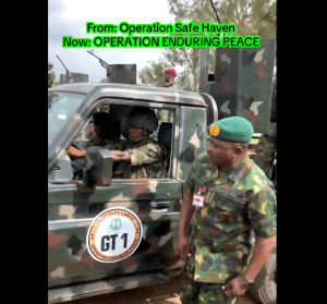 The rebranding of the military effort in Nigeria’s North-Central Region to Operation Enduring Peace was announced on Aug. 29, 2025. (Facebook Nigerian military cruise)