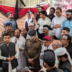 Faisalabad Police Chief Kamran Adil shows solidarity with Christians in Jaranwala, Pakistan on Aug. 16, 2024. (Christian Daily International-Morning Star News))