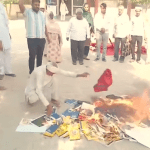Burning of Bibles during attack on Christians in Harayana state’s Titoli village on Nov. 7, 2025. (Morning Star News screenshot from video)