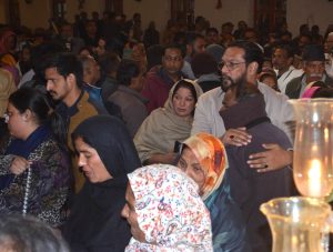 Christians on Dec. 6, 2025 mourn the killing of the Rev. Kamran Salamat in Gujranwala the previous day. (Christian Daily International-Morning Star News)