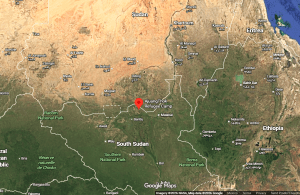Location of Ajuang Thok Refugee Camp in South Sudan. (Map data © 2026 Google)