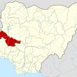 Location of Kwara state, Nigeria. (Himalayan Explorer based on work by Uwe Dedering)
