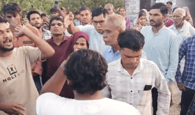 Hindu nationalists disrupt prayer service at grotto in Kalinjara village, Rajasthan, India. (Morning Star News screenshot from video)