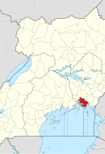 Location of Mayuge District in Uganda. (OpenStreetMap contributors, Jarry1250, NordNordWest, Creative Commons)