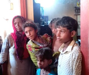 Widow and children of the Siddique Masih, slain for his faith on June 22, 2026 in Gohar Chak No. 8 village, Pakistan. (Courtesy of Saleem Ghouri)