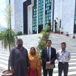 Maria Shahbaz’s parents Shahbaz Masih and Erum Shahbaz with attorney Saqib Jillani and rights activist Safdar Chaudhry (R) at Federal Constitutional Court building. (Christian Daily International-Morning Star News)
