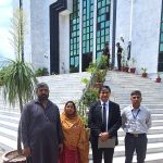 Maria Shahbaz’s parents Shahbaz Masih and Erum Shahbaz with attorney Saqib Jillani and rights activist Safdar Chaudhry (R) at Federal Constitutional Court building. (Christian Daily International-Morning Star News)
