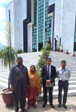 Maria Shahbaz’s parents Shahbaz Masih and Erum Shahbaz with attorney Saqib Jillani and rights activist Safdar Chaudhry (R) at Federal Constitutional Court building. (Christian Daily International-Morning Star News)