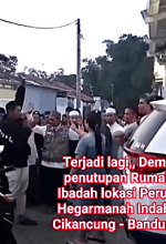 Muslims protest church in Hegarmanah Indah housing complex, Cikancung District, West Java, Indonesia on June 24, 2026. (Screenshot from YataOfficial video on YouTube)