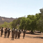 Members of the SPLA in Nuba Mountains in video recording from 2014. (Screenshot from Nuba Mountains Shamson)