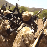 SPLA members in Nuba Mountains in video recording from 2014. (Screenshot from Nuba Mountains Shamson)